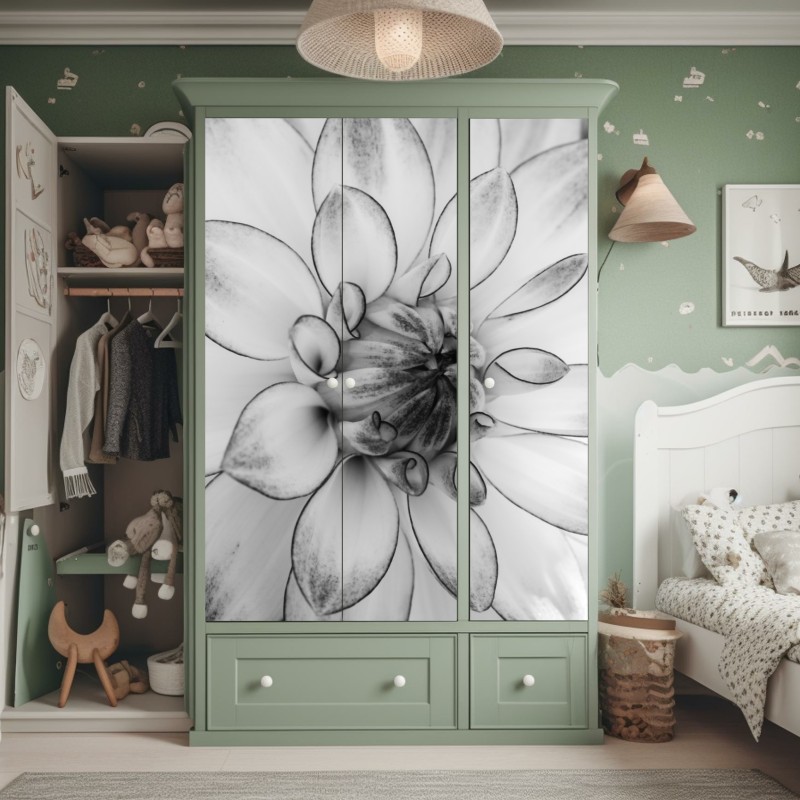 Naklejka na szafę ciemnoszary marmur ze złotymi żyłami – Wallissimo®