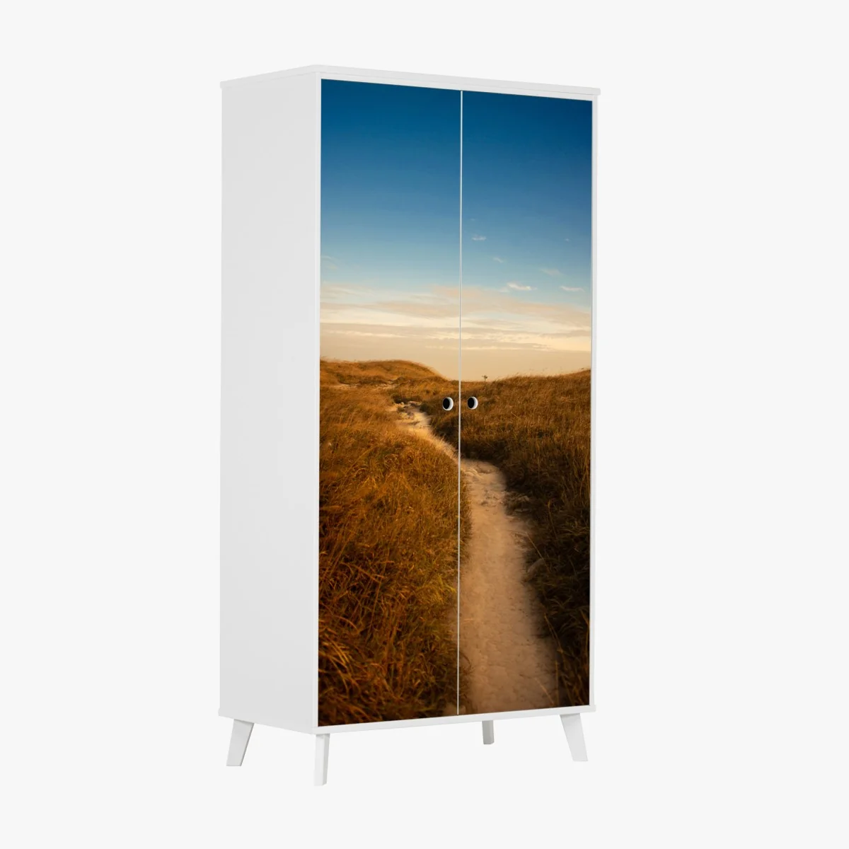 Naklejka na szafę słoneczna ścieżka przez wydmy – Wallissimo® Naklejka na szafę słoneczna ścieżka przez wydmy – Wallissimo®