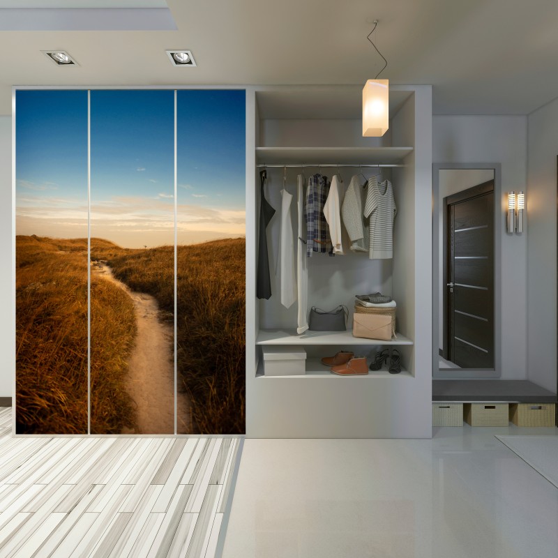 Naklejka na szafę słoneczna ścieżka przez wydmy – Wallissimo® Naklejka na szafę słoneczna ścieżka przez wydmy – Wallissimo®