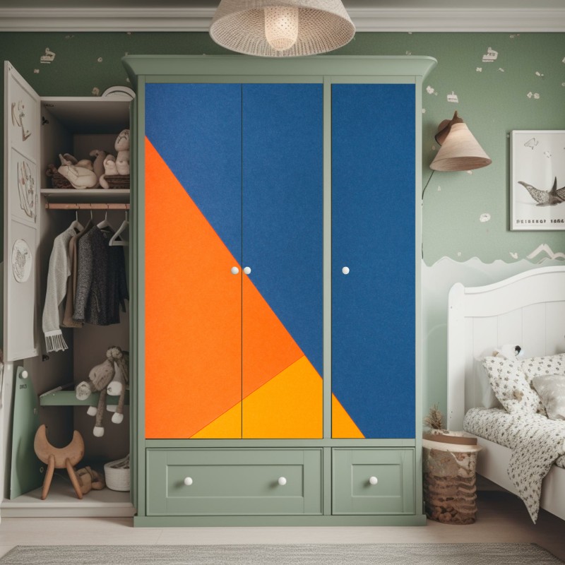 Naklejka na szafę beżowa tekstura marmuru z białymi żyłami – Wallissimo®