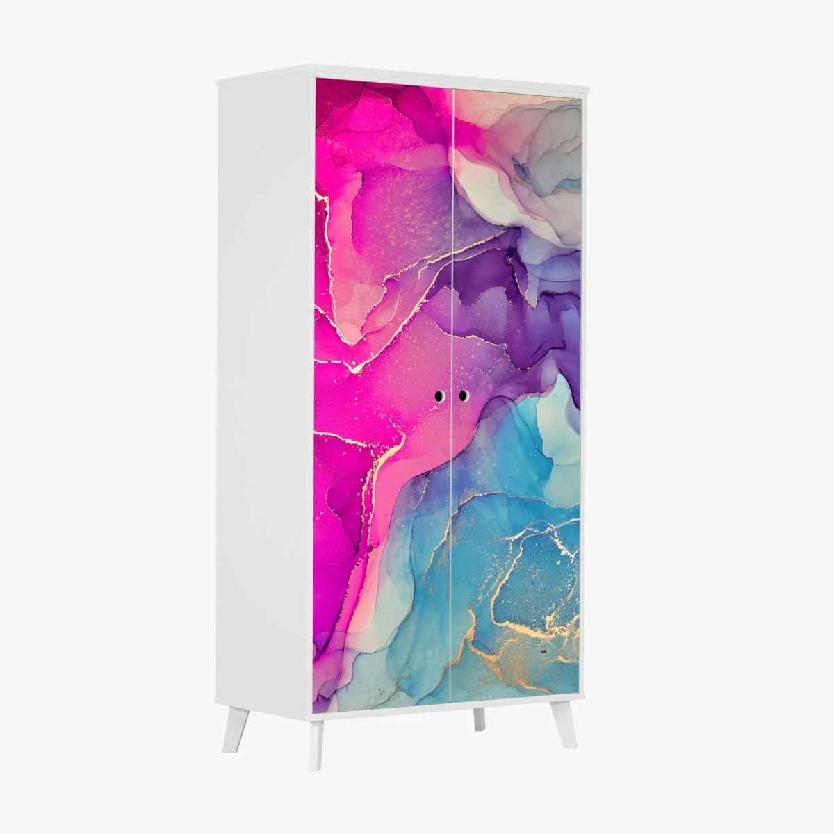 Naklejka na szafę wibrująca marmurowa kompozycja alkoholowego tuszu – Wallissimo® Naklejka na szafę wibrująca marmurowa kompozycja alkoholowego tuszu – Wallissimo®