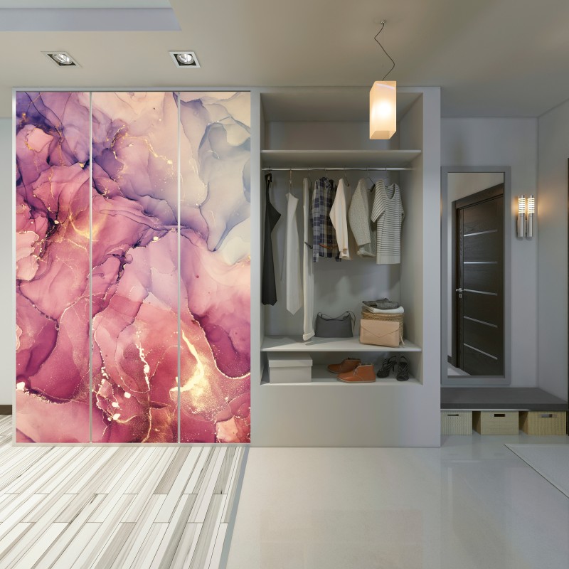 Naklejka na szafę eteryczna fioletowa abstrakcja marmurowa – Wallissimo® Naklejka na szafę eteryczna fioletowa abstrakcja marmurowa – Wallissimo®
