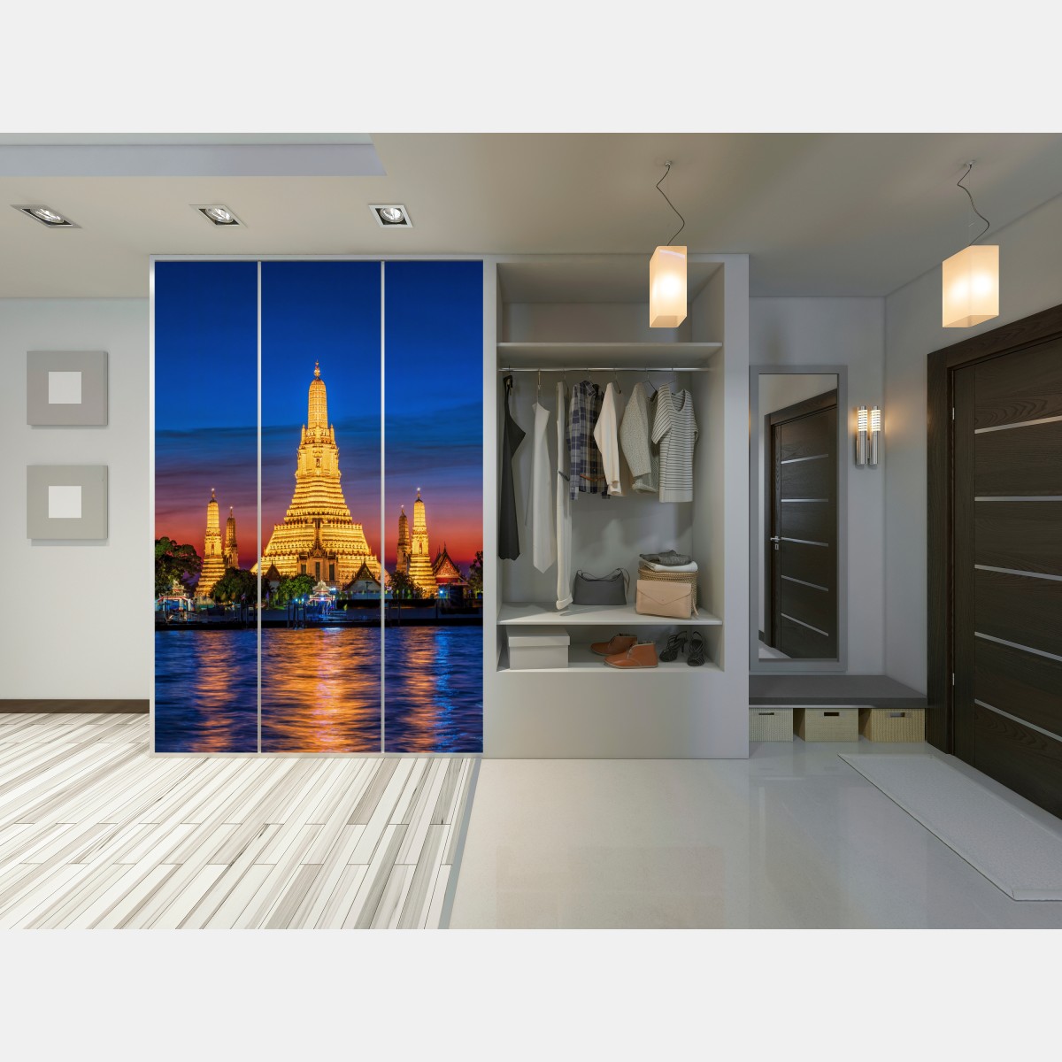 Naklejka na szafę złote Wat Arun o zmierzchu – Wallissimo® Naklejka na szafę złote Wat Arun o zmierzchu – Wallissimo®