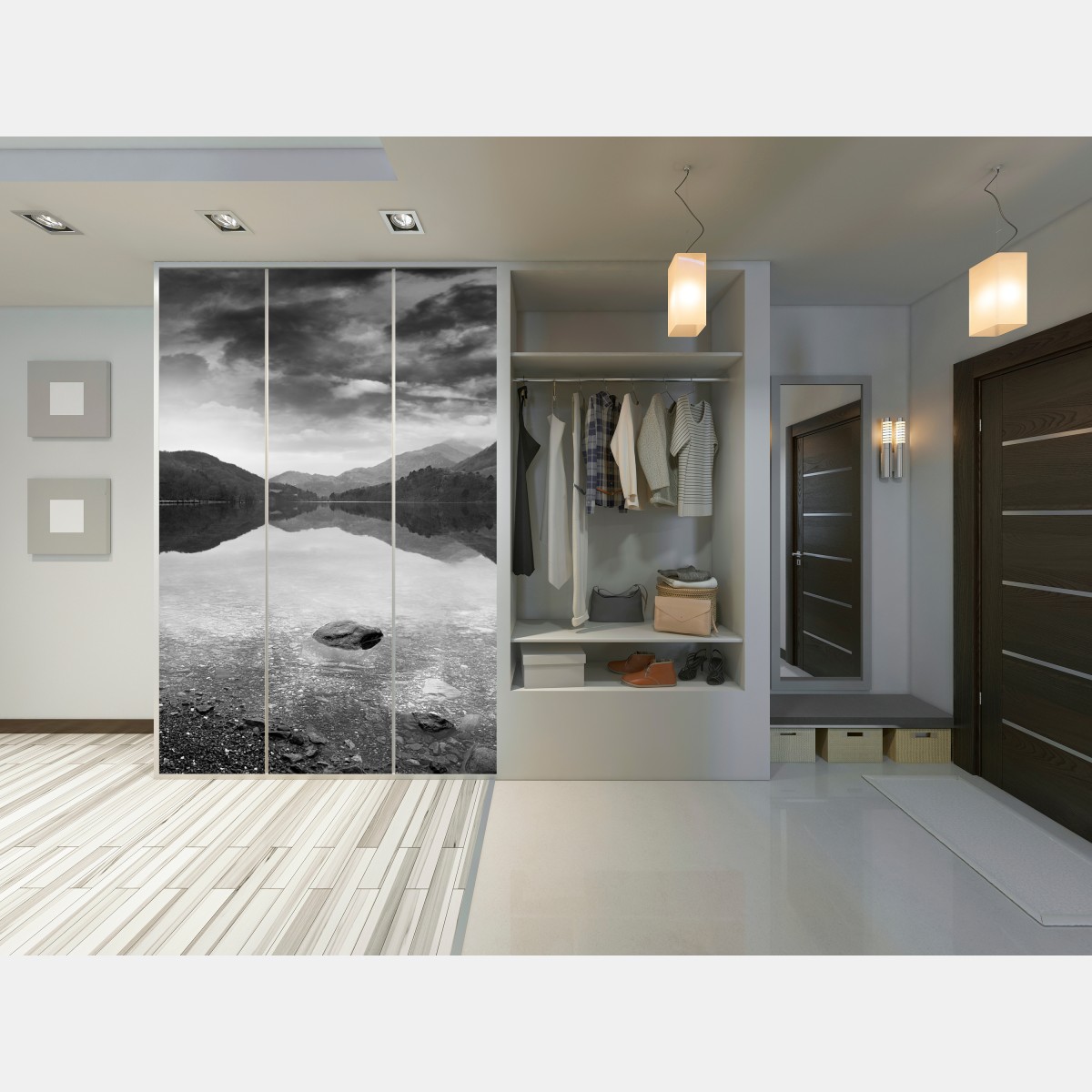 Naklejka na szafę spokojne jezioro z górskim odbiciem – Wallissimo® Naklejka na szafę spokojne jezioro z górskim odbiciem – Wallissimo®