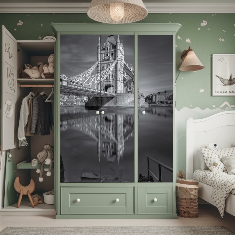 Naklejka na szafę monochromatyczna lilia zbliżenie – Wallissimo®