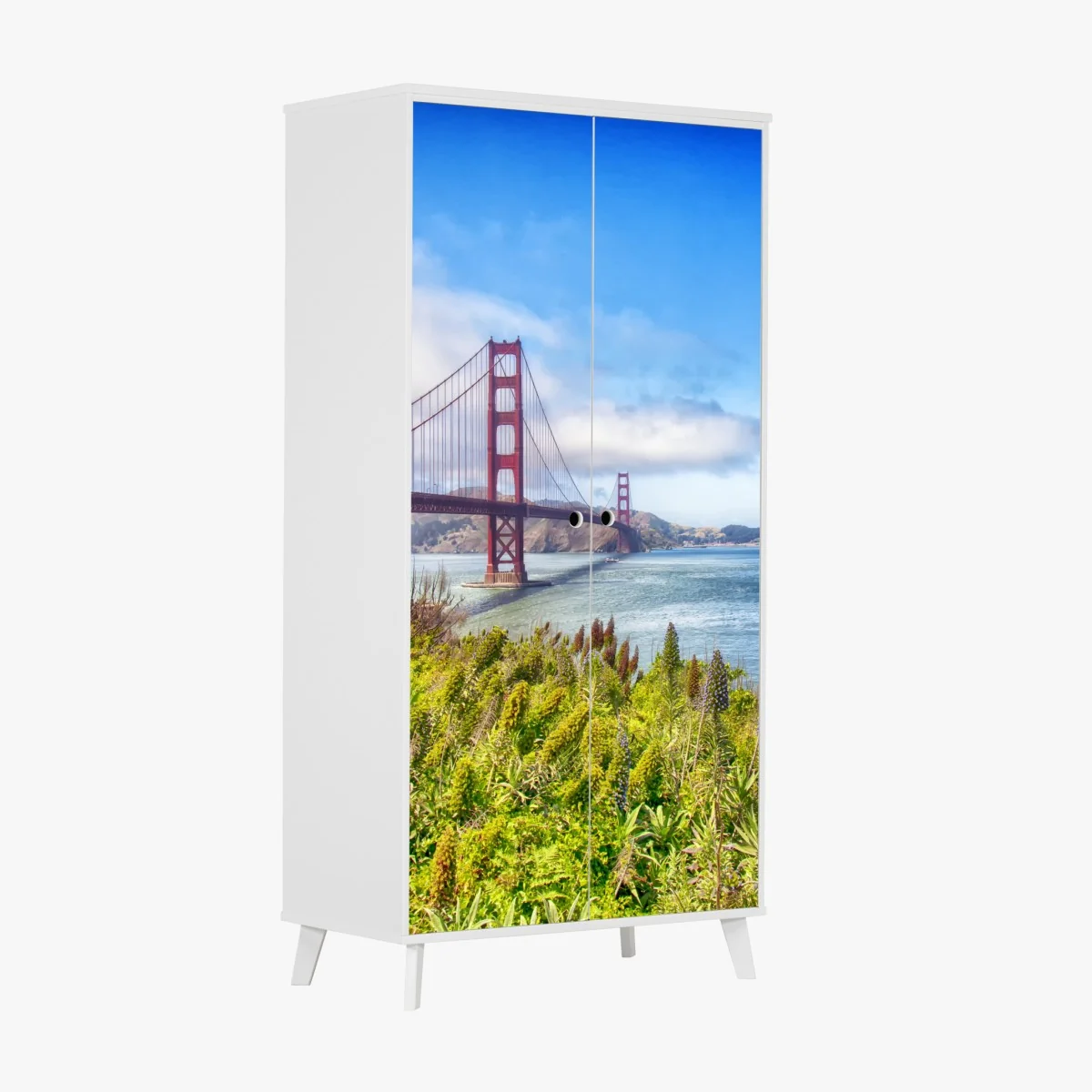 Naklejka na szafę Golden Gate nad zatoką San Francisco – Wallissimo® Naklejka na szafę Golden Gate nad zatoką San Francisco – Wallissimo®