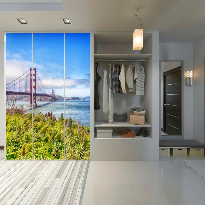 Naklejka na szafę Golden Gate nad zatoką San Francisco – Wallissimo® Naklejka na szafę Golden Gate nad zatoką San Francisco – Wallissimo®