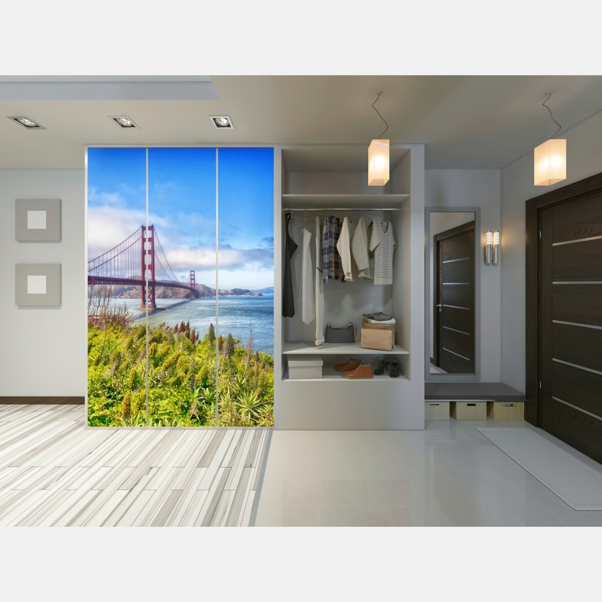 Naklejka na szafę Golden Gate nad zatoką San Francisco – Wallissimo® Naklejka na szafę Golden Gate nad zatoką San Francisco – Wallissimo®