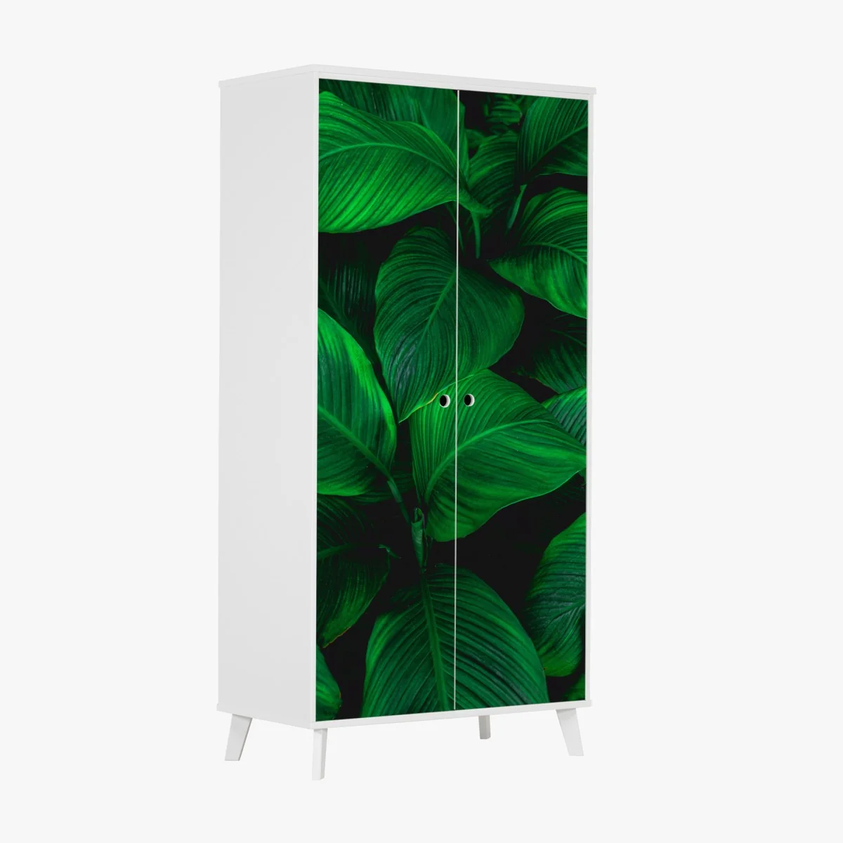 Naklejka na szafę bujne tropikalne liście – Wallissimo® Naklejka na szafę bujne tropikalne liście – Wallissimo®