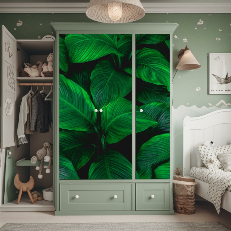 Naklejka na szafę abstrakcyjna stalowa konstrukcja mostu w perspektywie – Wallissimo®