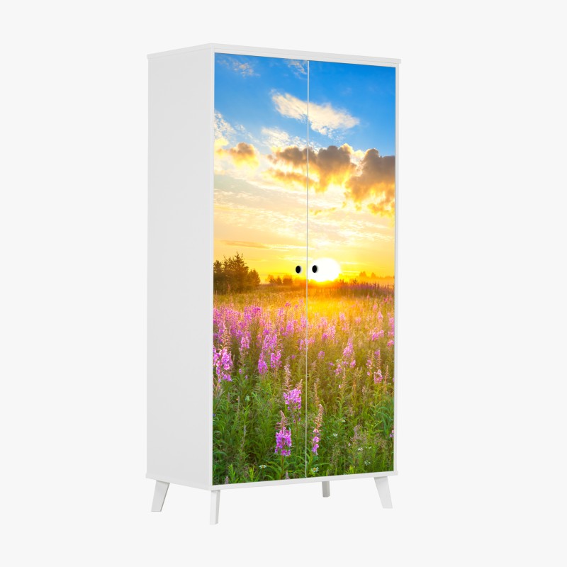 Naklejka na szafę żywy marmurowy wybuch kolorów – Wallissimo®