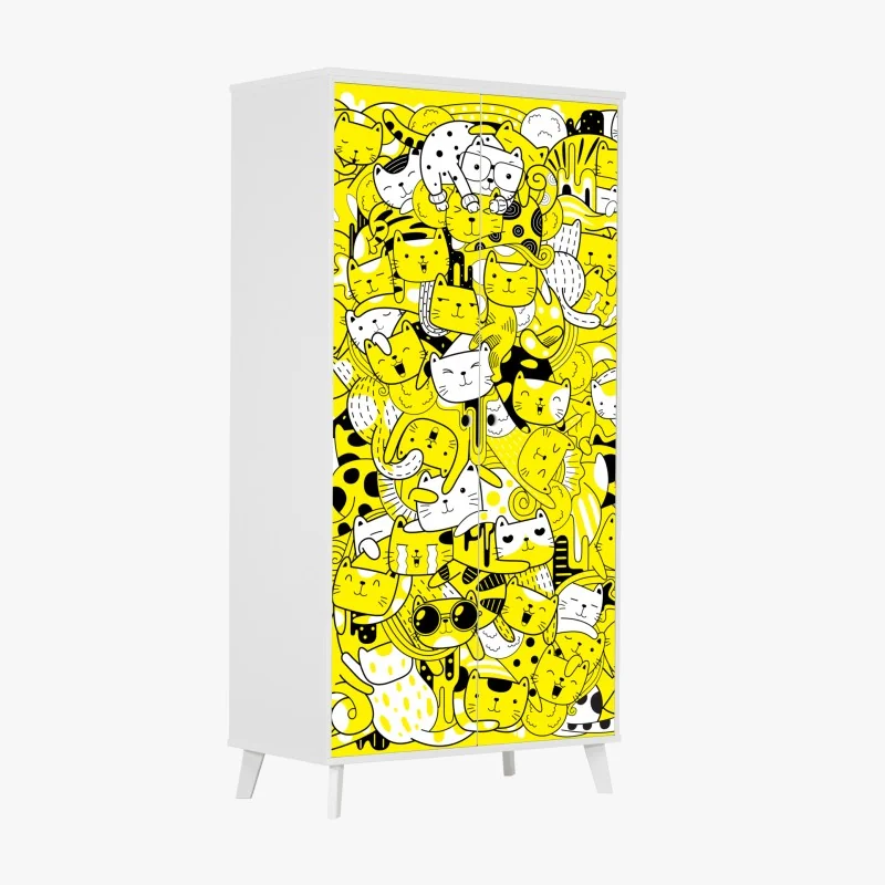 Naklejka na szafę żywa różowa akwarelowa plama – Wallissimo®