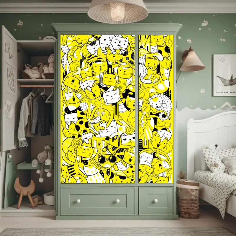 Naklejka na szafę żywa różowa akwarelowa plama – Wallissimo®