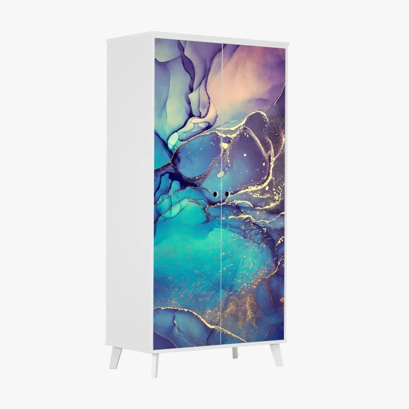 Naklejka na szafę głęboka niebieska tekstura marmuru – Wallissimo®