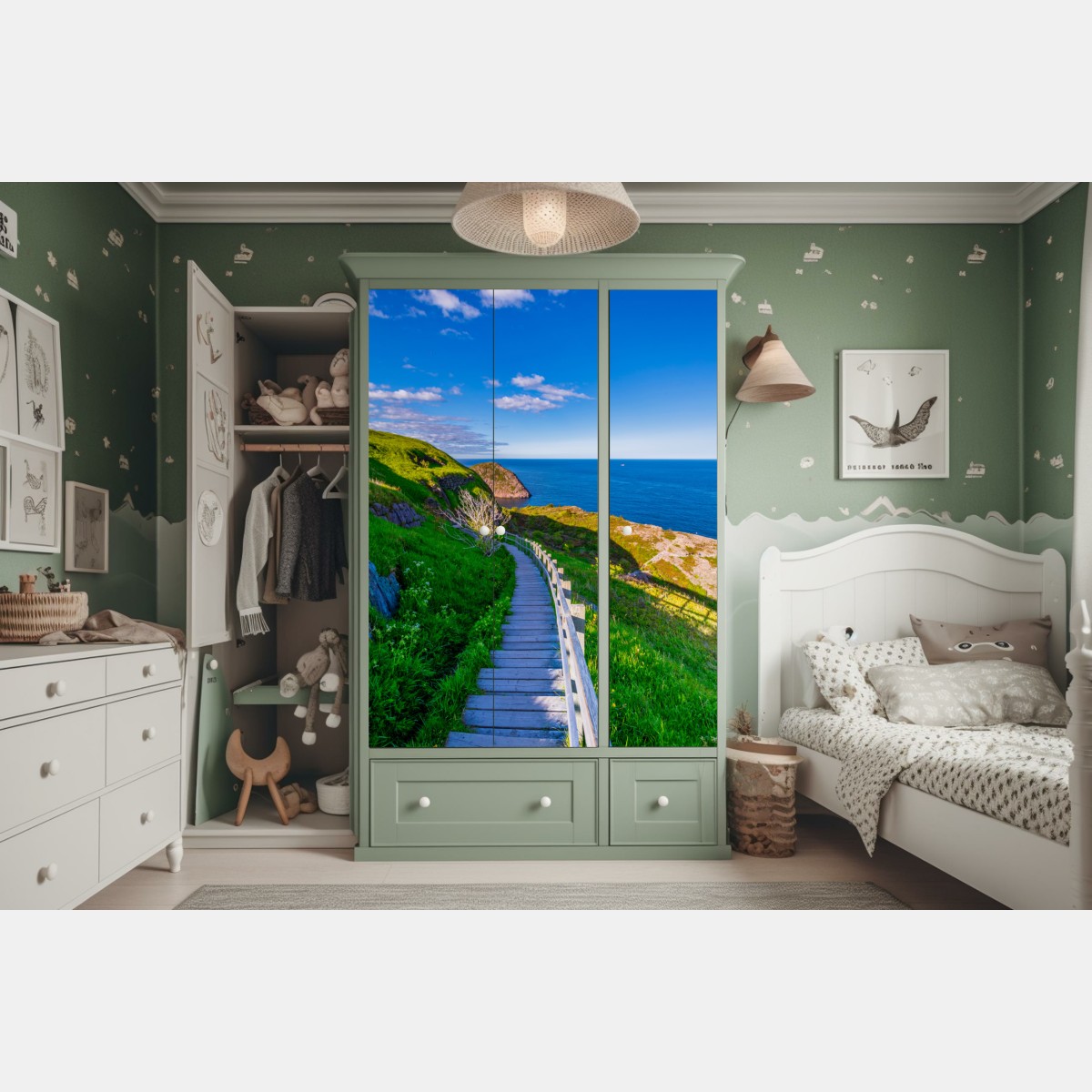 Naklejka na szafę nadmorska ścieżka z widokiem na morze – Wallissimo® Naklejka na szafę nadmorska ścieżka z widokiem na morze – Wallissimo®