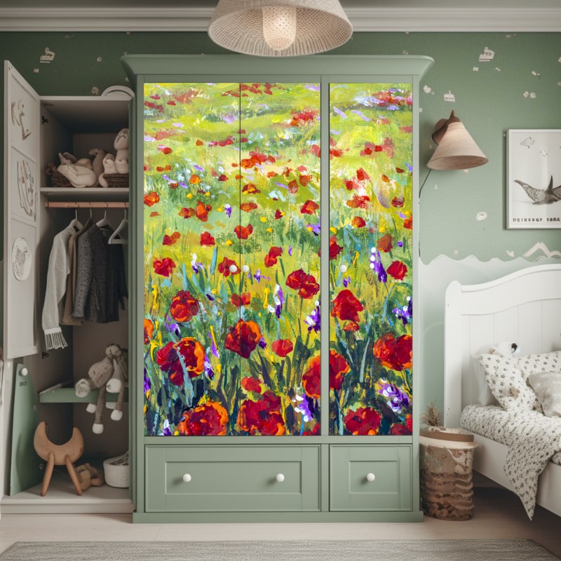 Naklejka na szafę beżowa tekstura marmuru z naturalnymi żyłami – Wallissimo®