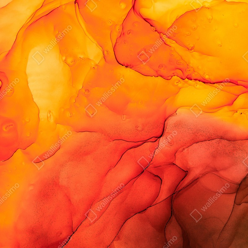 Naklejka na szafę abstrakcja alkoholowa w odcieniach pomarańczy – Wallissimo® Naklejka na szafę abstrakcja alkoholowa w odcieniach pomarańczy – Wallissimo®