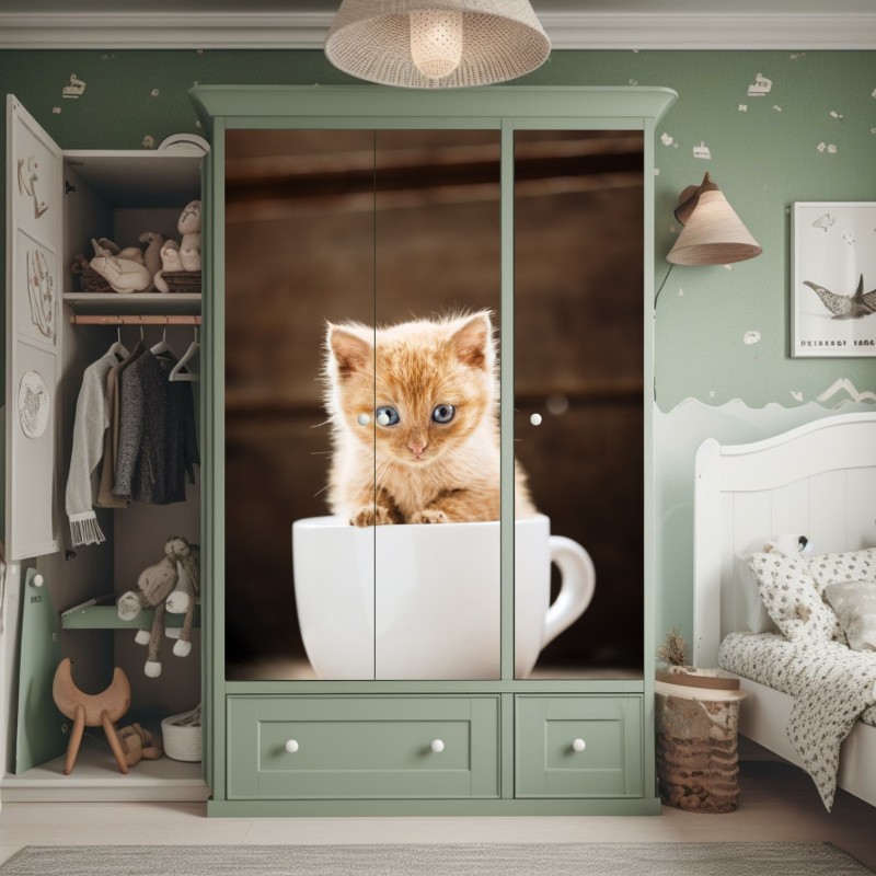 Naklejka na szafę spokojna sepiowa plaża – Wallissimo®