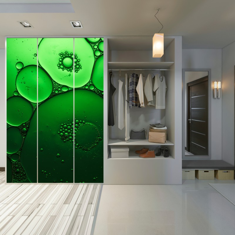 Naklejka na szafę zielone bańki abstrakcyjna kompozycja – Wallissimo® Naklejka na szafę zielone bańki abstrakcyjna kompozycja – Wallissimo®
