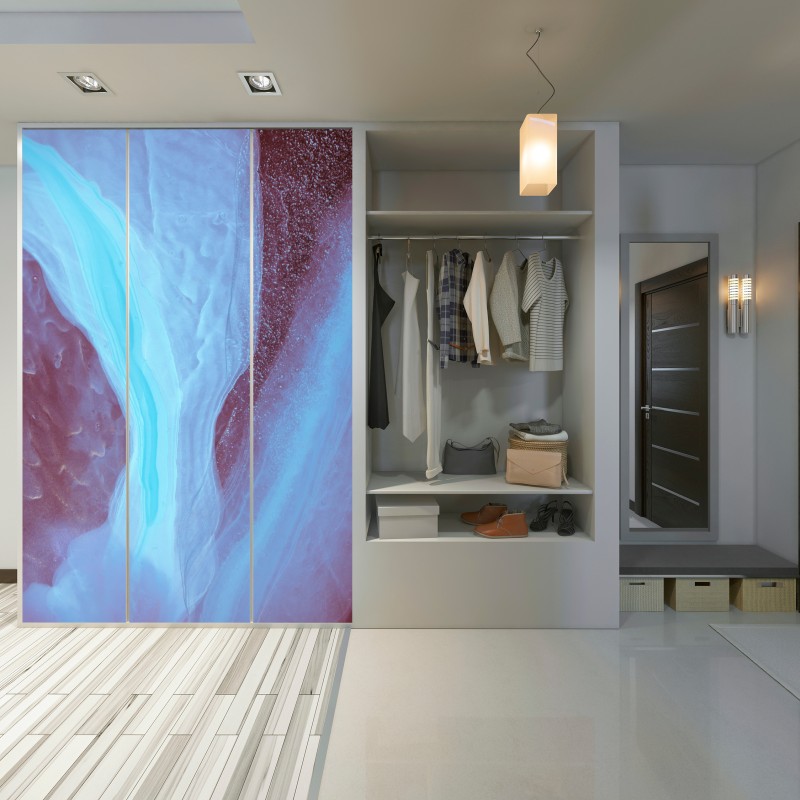 Naklejka na szafę eteryczna turkusowo-różowa marmurowa abstrakcja – Wallissimo® Naklejka na szafę eteryczna turkusowo-różowa marmurowa abstrakcja – Wallissimo®