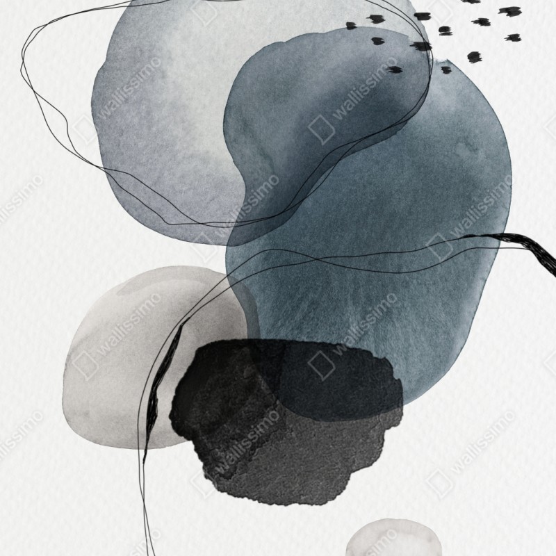 Naklejka na szafę spokojne niebieskie akwarelowe kule – Wallissimo® Naklejka na szafę spokojne niebieskie akwarelowe kule – Wallissimo®