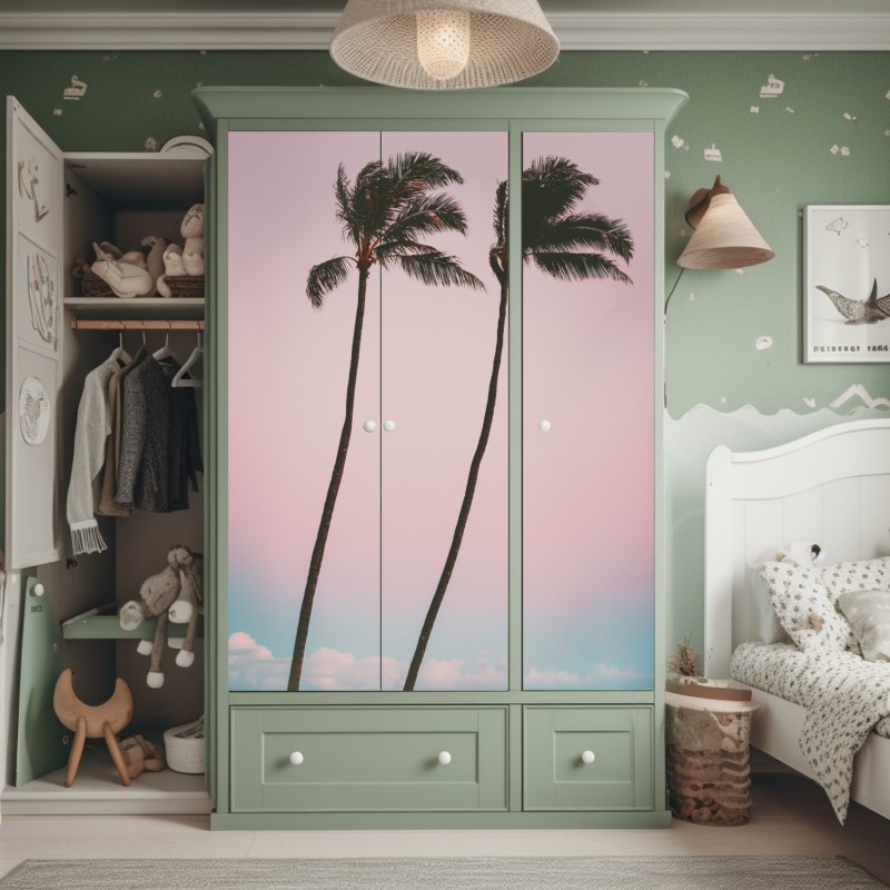 Naklejka na szafę spokojna alejka w bambusowym gaju – Wallissimo®