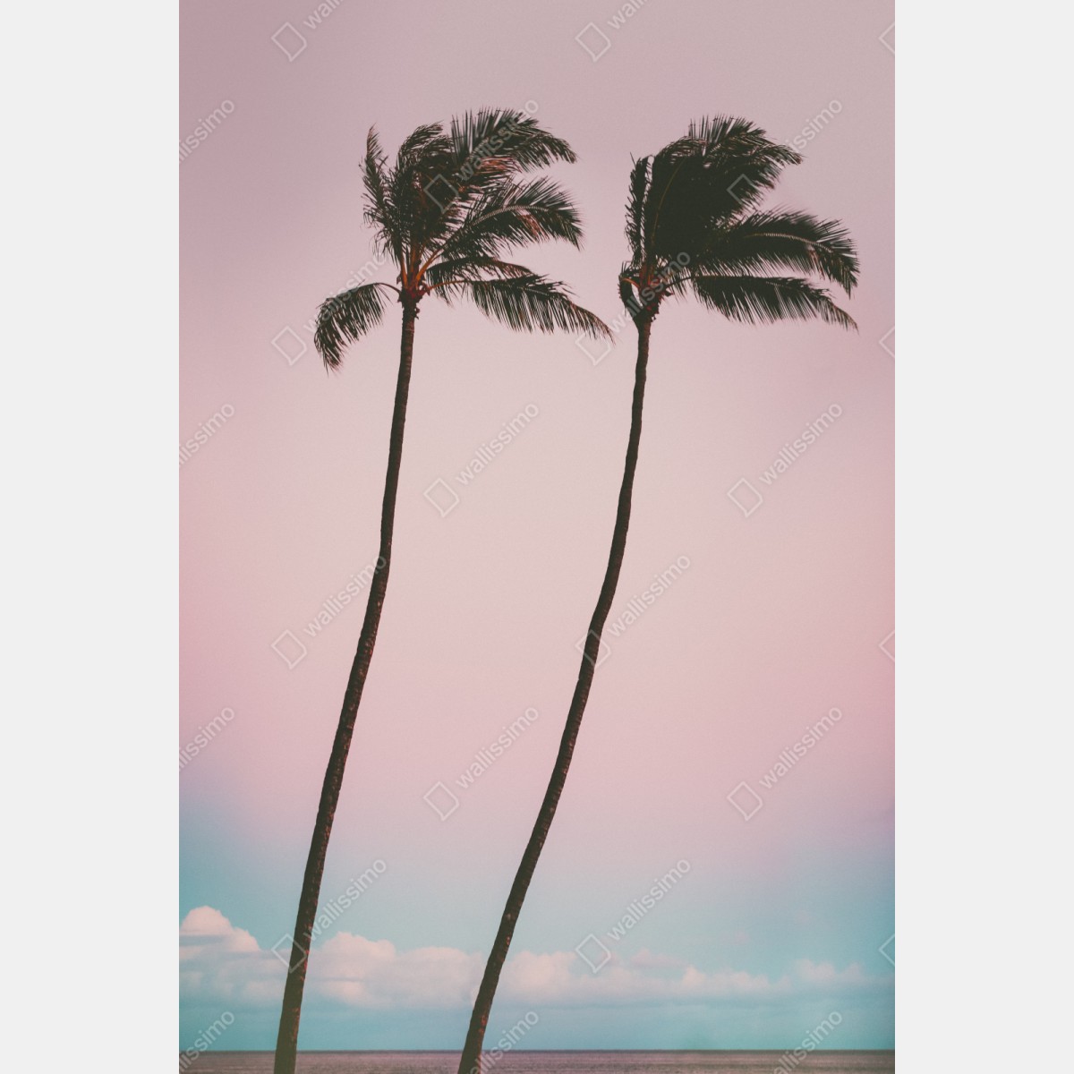 Naklejka na szafę pastelowe palmy o zmierzchu – Wallissimo® Naklejka na szafę pastelowe palmy o zmierzchu – Wallissimo®