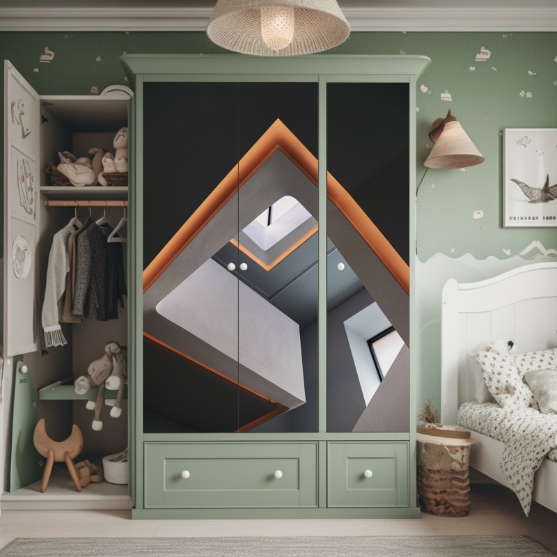 Naklejka na szafę trzy czerwone tulipany na czarnym tle – Wallissimo®