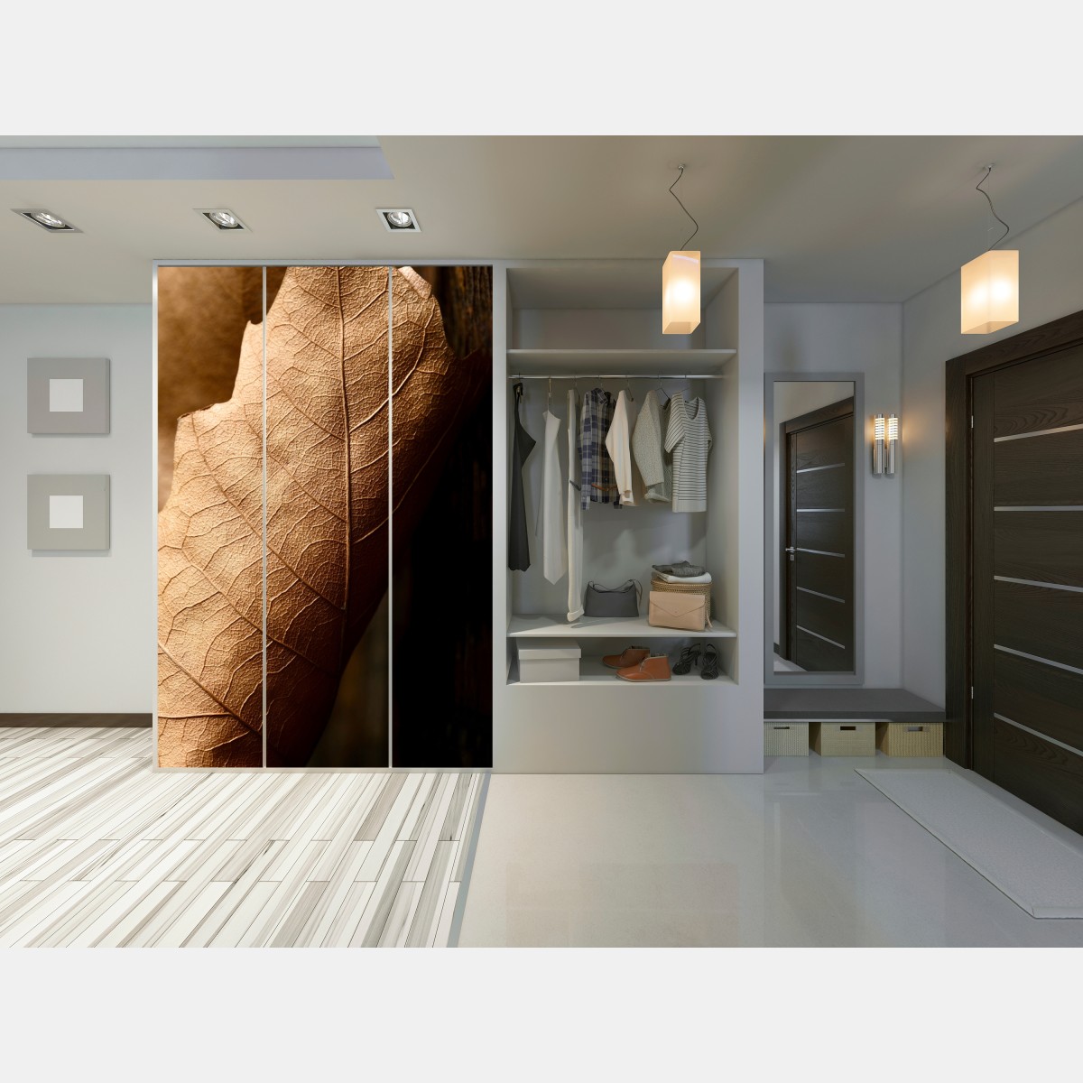 Naklejka na szafę tekstura suchego liścia w zbliżeniu – Wallissimo® Naklejka na szafę tekstura suchego liścia w zbliżeniu – Wallissimo®