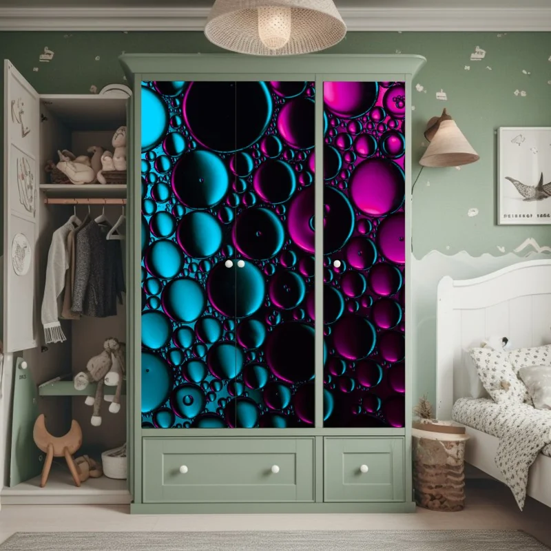 Naklejka na szafę różowy akwarelowy motyw botaniczny – Wallissimo®