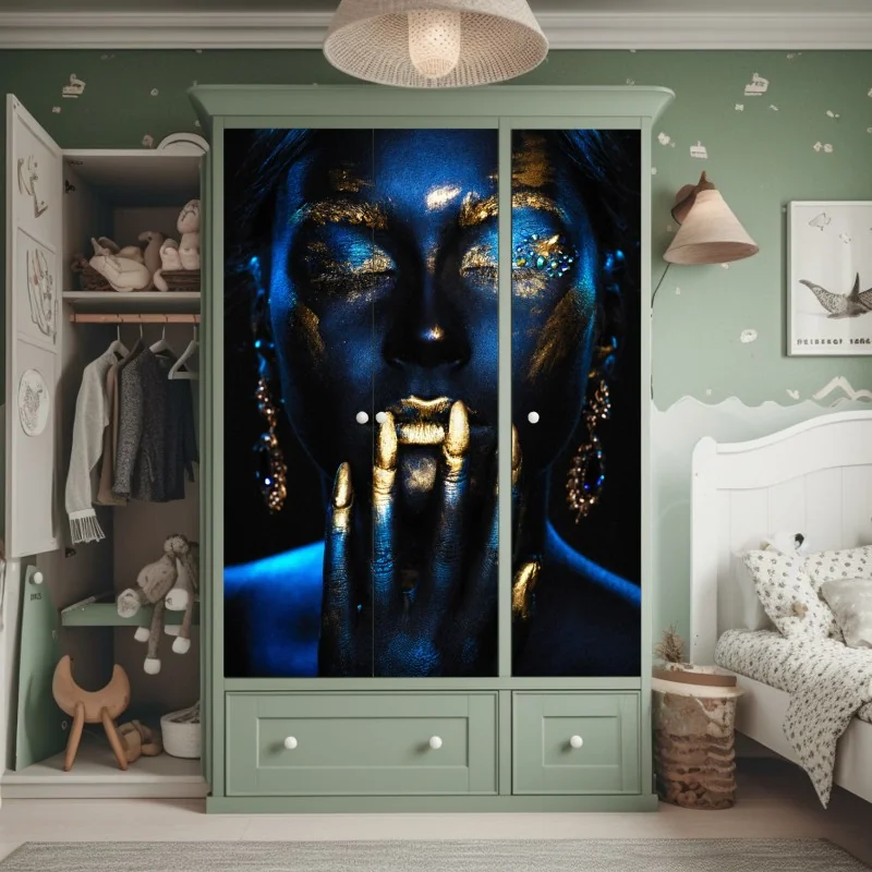 Naklejka na szafę wydmy pustyni pod zaśnieżonymi szczytami – Wallissimo®