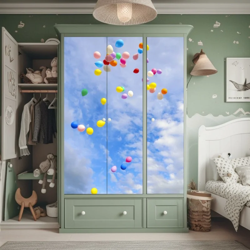 Naklejka na szafę tropikalny zachód słońca z palmami – Wallissimo®