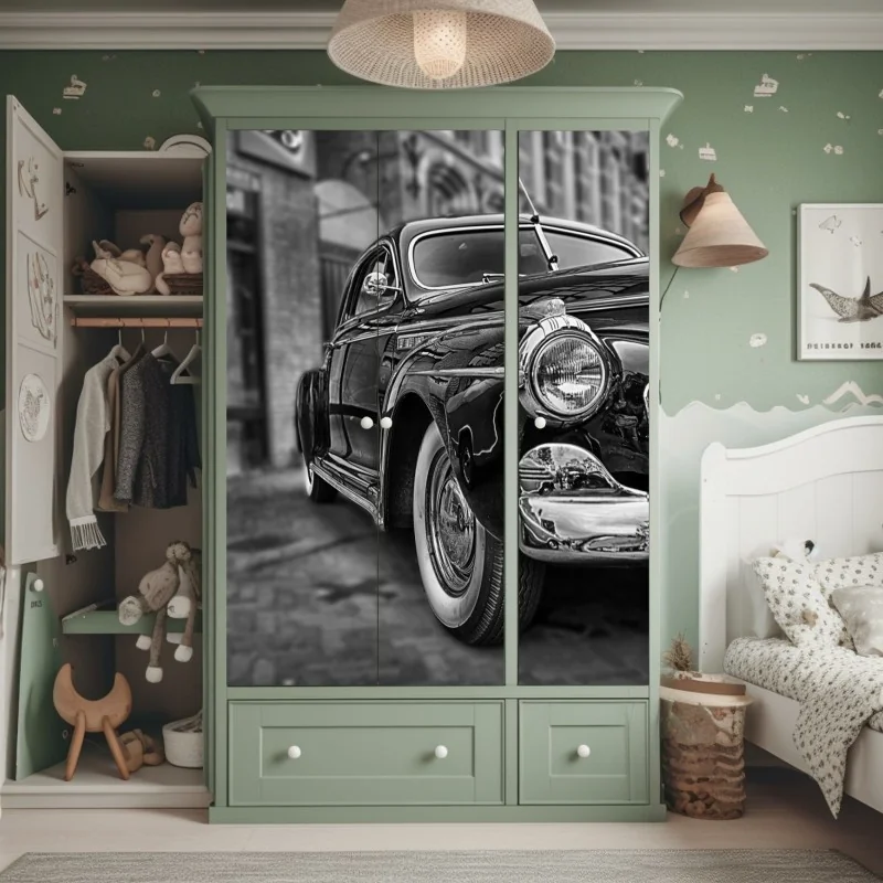 Naklejka na szafę mglisty most wiszący prowadzący w mgłę – Wallissimo®