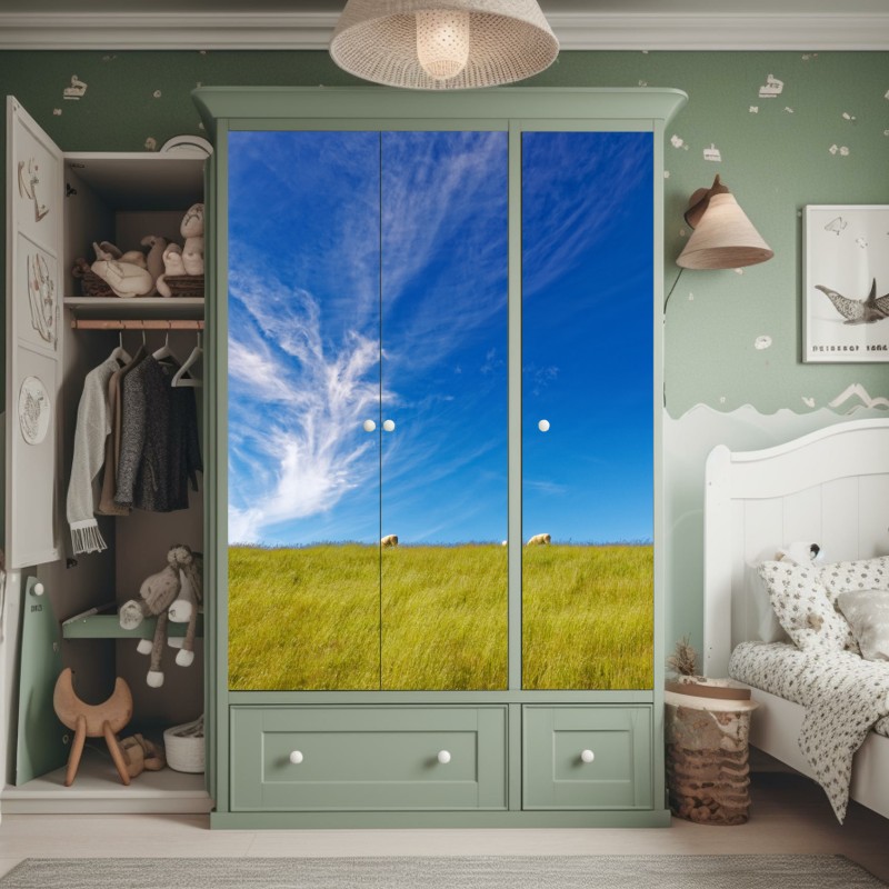 Naklejka na szafę delikatny wzór z magnoliami – Wallissimo®