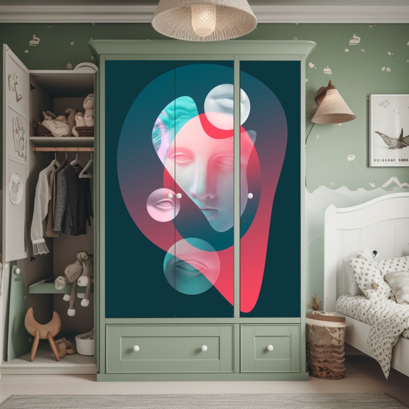 Naklejka na szafę delikatne białe storczyki na stonowanym tle – Wallissimo®