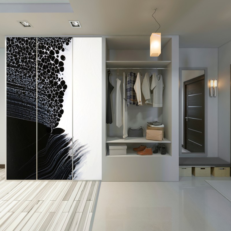 Naklejka na szafę monochromatyczny przepływ komórek – Wallissimo® Naklejka na szafę monochromatyczny przepływ komórek – Wallissimo®