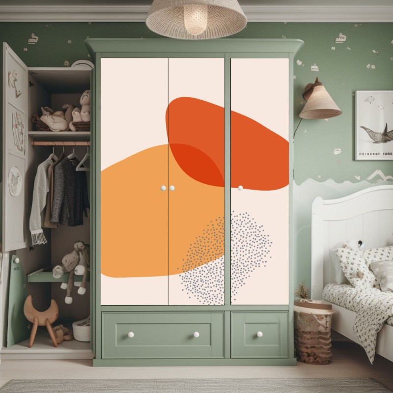 Naklejka na szafę tropikalny zachód słońca z palmami – Wallissimo®