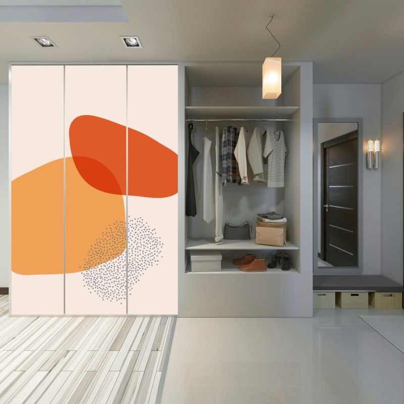 Naklejka na szafę ciepłe abstrakcyjne formy – Wallissimo® Naklejka na szafę ciepłe abstrakcyjne formy – Wallissimo®