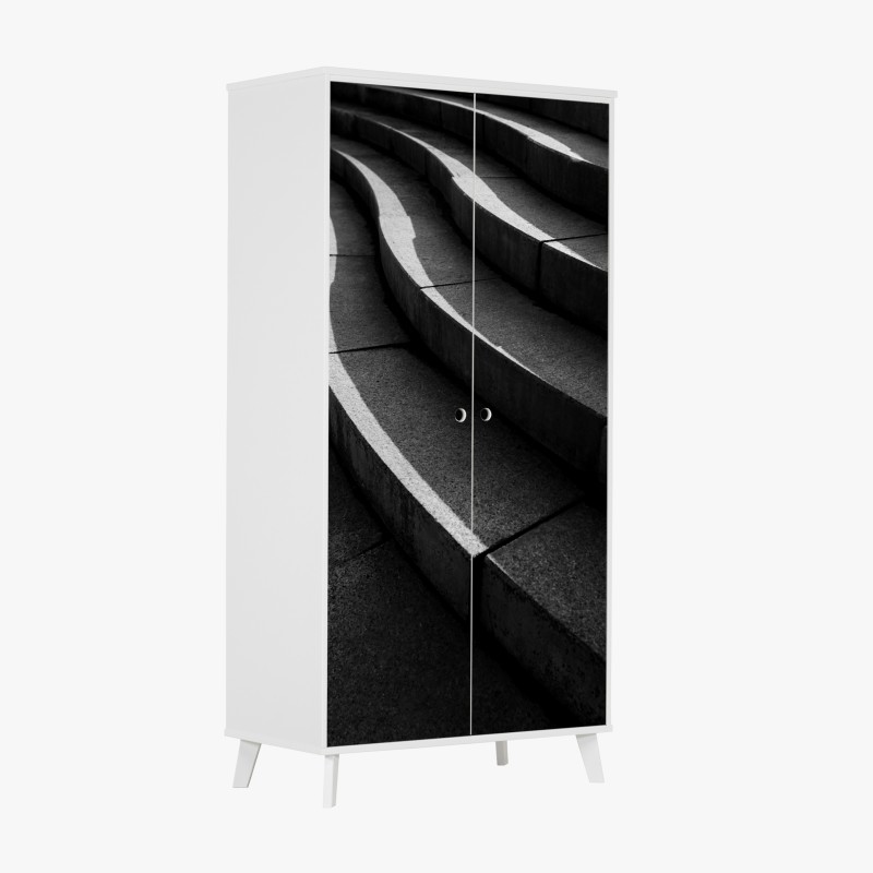 Naklejka na szafę mglisty poranek w lesie – Wallissimo®