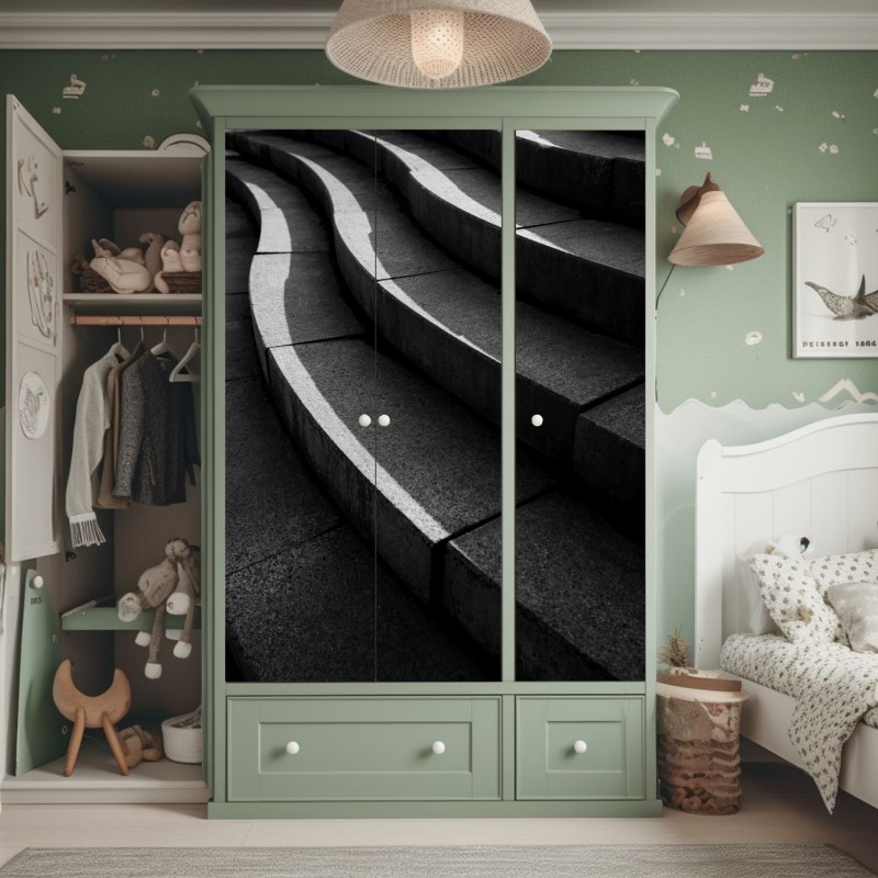 Naklejka na szafę mglisty poranek w lesie – Wallissimo®