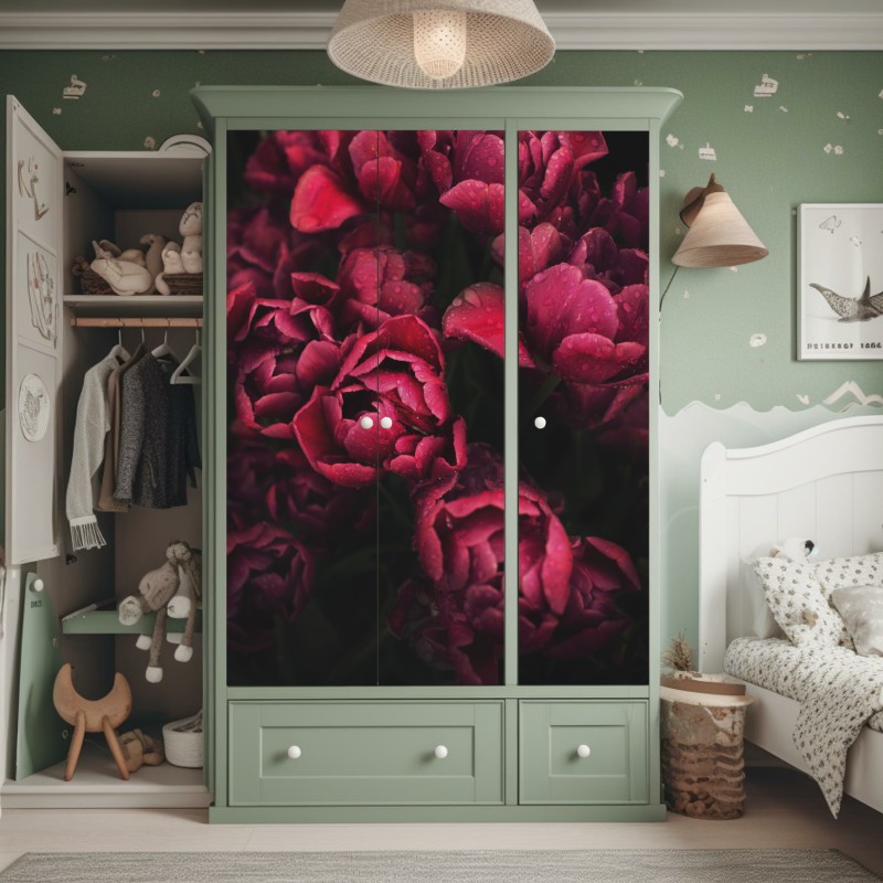 Naklejka na szafę wschód słońca nad Lago di Braies – Wallissimo®