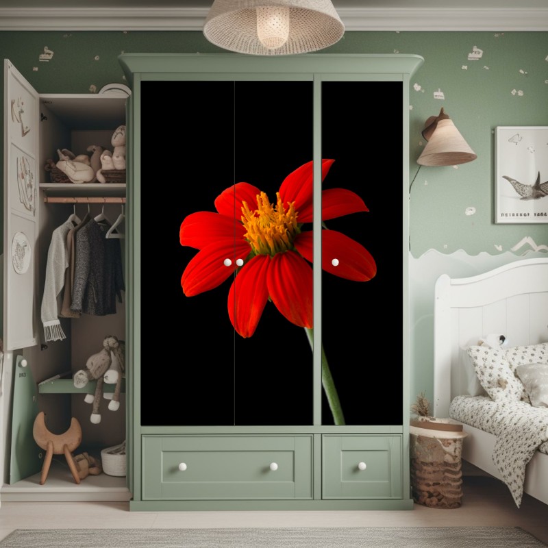 Naklejka na szafę wibrujący fioletowy bukiet kwiatów – Wallissimo®