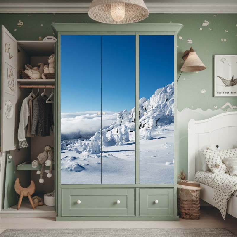 Naklejka na szafę beżowa tekstura marmuru – Wallissimo®