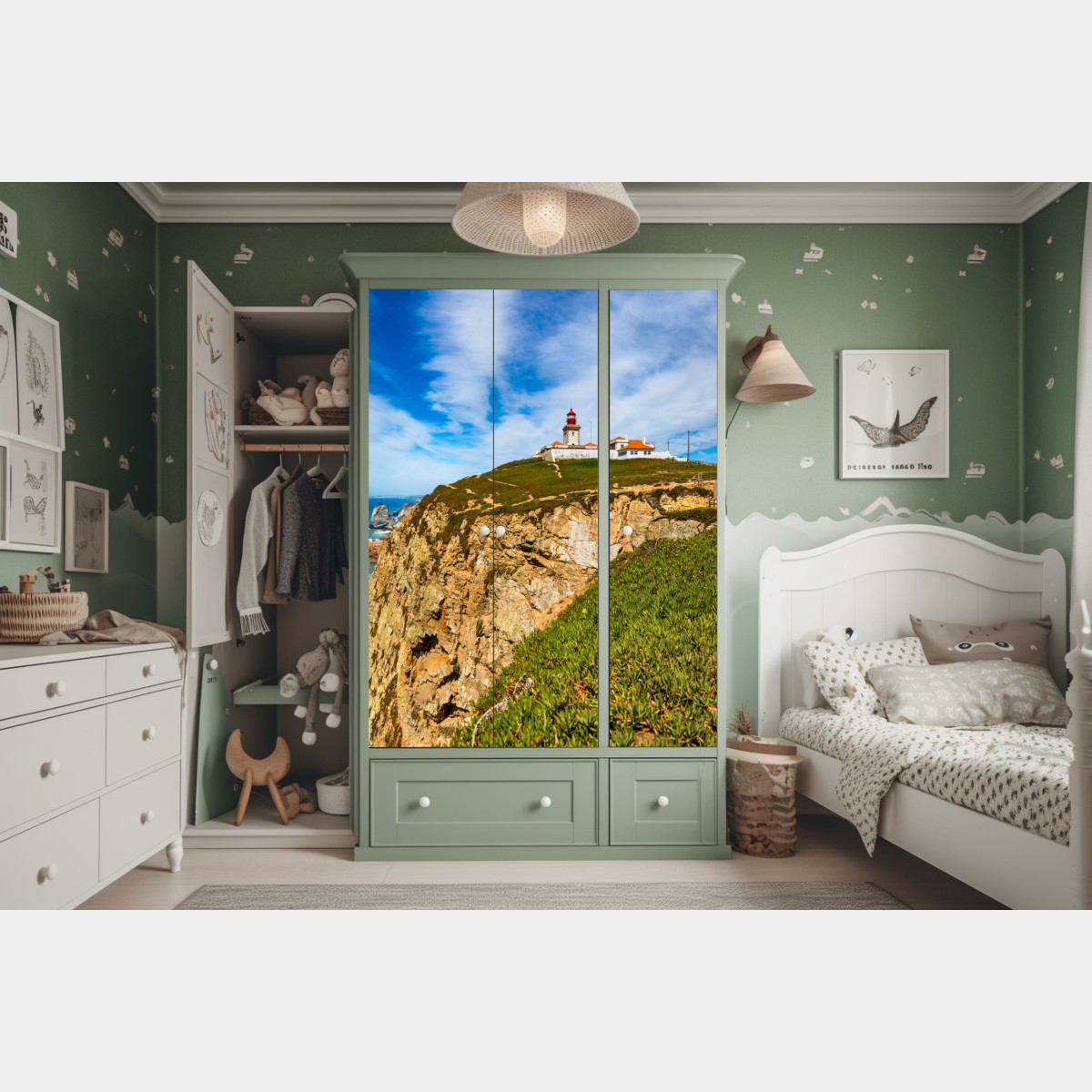 Naklejka na szafę latarnia morska na klifach Cabo da Roca – Wallissimo® Naklejka na szafę latarnia morska na klifach Cabo da Roca – Wallissimo®