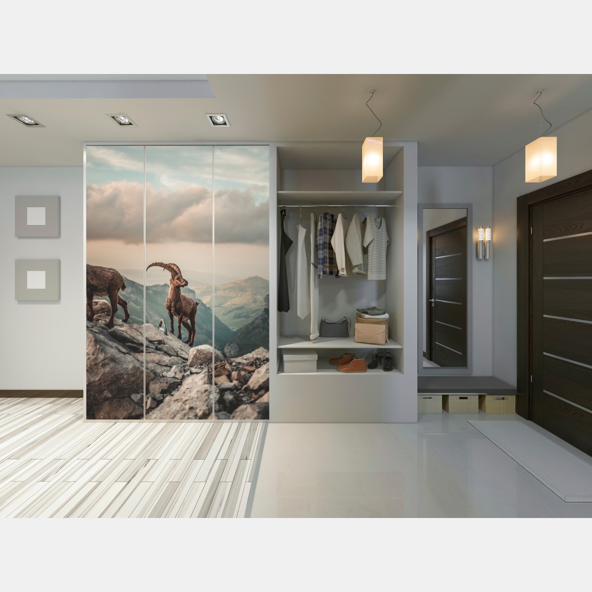 Naklejka na szafę kozica alpejska na skalistym grzbiecie – Wallissimo® Naklejka na szafę kozica alpejska na skalistym grzbiecie – Wallissimo®