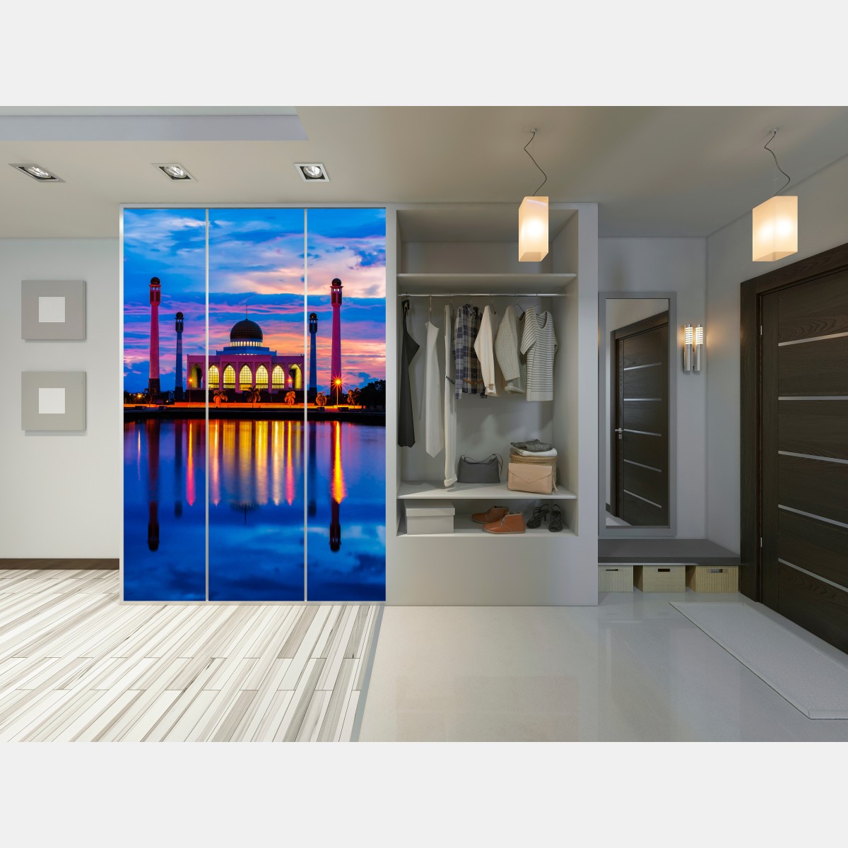 Naklejka na szafę zachód słońca przy meczecie w Songkhla – Wallissimo® Naklejka na szafę zachód słońca przy meczecie w Songkhla – Wallissimo®