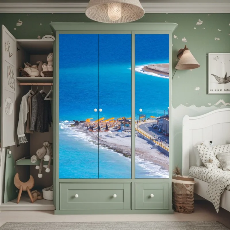 Naklejka na szafę delikatny wzór z magnoliami – Wallissimo®