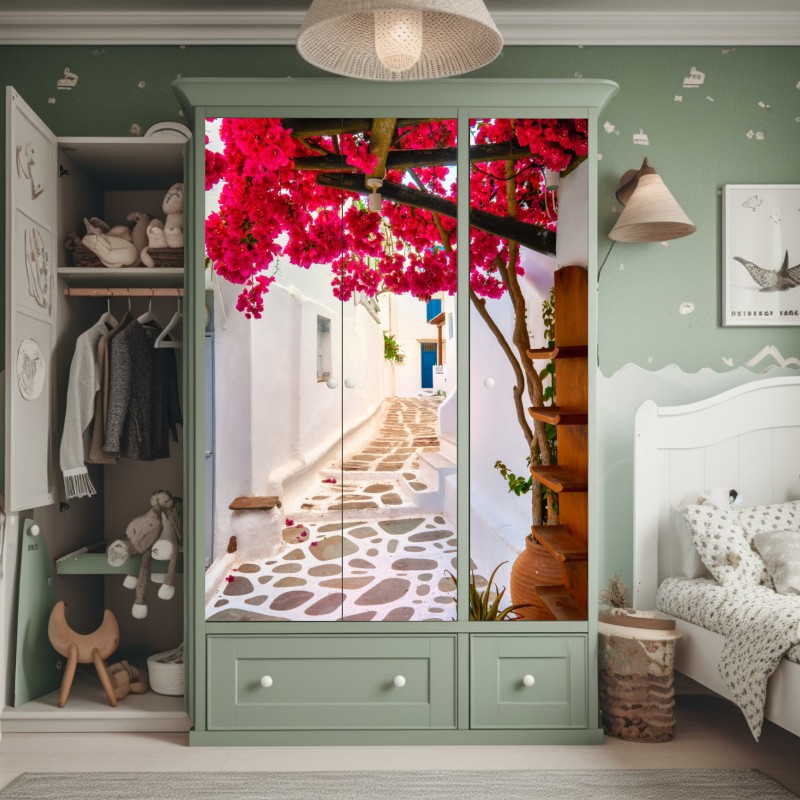 Naklejka na szafę złote pole pod szerokim błękitnym niebem – Wallissimo®