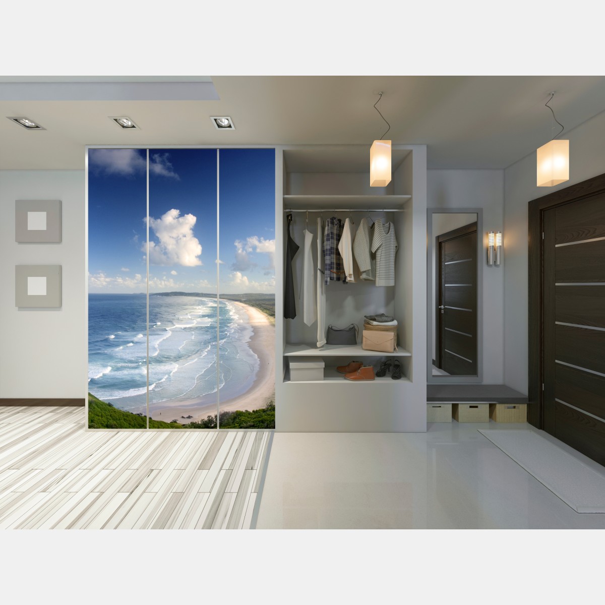 Naklejka na szafę panorama wybrzeża Byron Bay – Wallissimo® Naklejka na szafę panorama wybrzeża Byron Bay – Wallissimo®