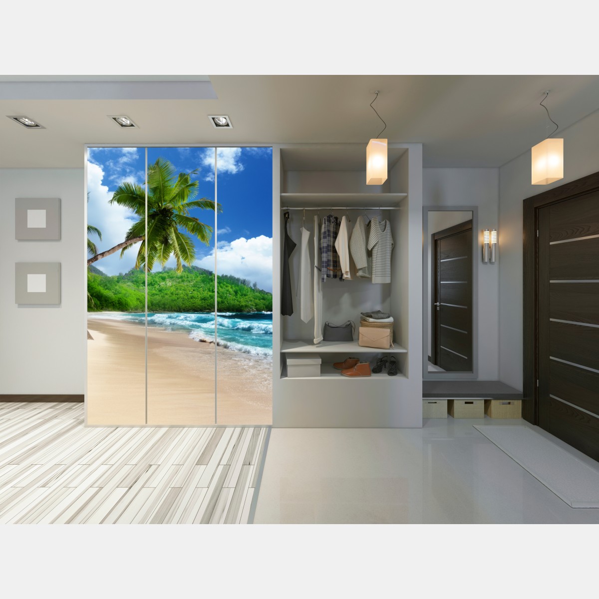 Naklejka na szafę spokojna tropikalna plaża na Mahe, Seszele – Wallissimo® Naklejka na szafę spokojna tropikalna plaża na Mahe, Seszele – Wallissimo®